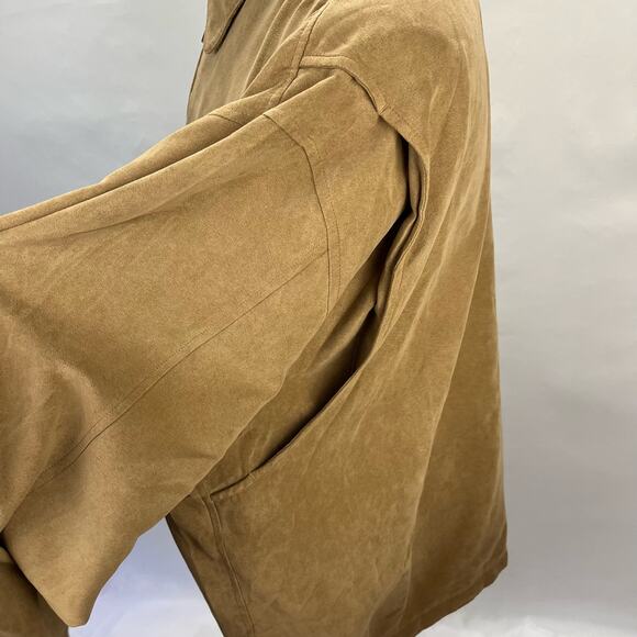 VTG WEATHERPROOF | Tan 90s Faux Suede Collard Bomber Jacket | Men's - Picture 6 of 14